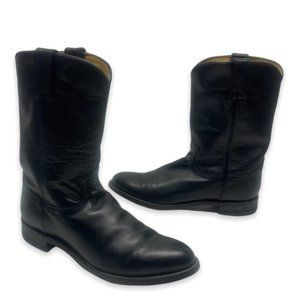 •- Justin Boots Jackson #3133 Black Leather Men’s Boots 10” Tall